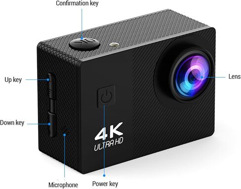 ciciglow 4K Cycling Video Recorder, 170° Wide Angle Lens Cycling Camera 2.0 Inch IPS Screen, Mounting Accessories for Filming, 1050mAh Battery, Anti Shake in Saudi Arabia