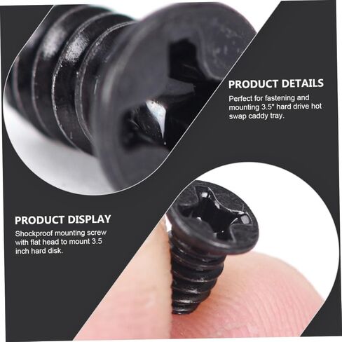 Homoyoyo 100pcs 3.5-inch Hard Disk Drive Screws Hard Disk Drive Tray Screws Computer Case Replacement Hardware for Desktop PC Assembly in Saudi Arabia