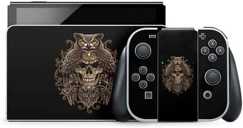 ملصق ألعاب Skinit متوافق مع Nintendo Switch OLED (2021) - جمجمة وبومة سارة ريختر من تصميم سارة ريختر in Kuwait