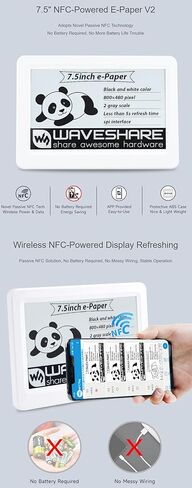 7.5inch Passive NFC-Powered e-Paper V2, No Battery, Wireless Powering & Data Transfer, Stable Operation @XYGStudy (7.5inch NFC-Powered e-Paper V2) in Saudi Arabia