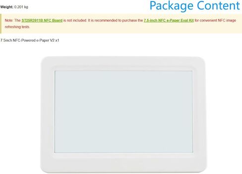 7.5inch Passive NFC-Powered e-Paper V2, No Battery, Wireless Powering & Data Transfer, Stable Operation @XYGStudy (7.5inch NFC-Powered e-Paper V2) in Saudi Arabia
