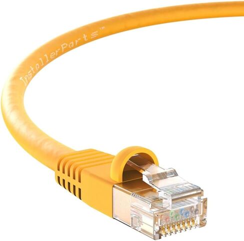 InstallerParts (20 حزمة كابل إيثرنت CAT6 كابل UTP تمهيد 8 قدم - أصفر - سلسلة احترافية - شبكة 10 جيجابت/ثانية/كابل إنترنت عالي السرعة، 550 ميجا هرتز in Saudi Arabia
