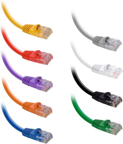 InstallerParts (20 حزمة كابل إيثرنت CAT6 كابل UTP تمهيد 8 قدم - أصفر - سلسلة احترافية - شبكة 10 جيجابت/ثانية/كابل إنترنت عالي السرعة، 550 ميجا هرتز in Saudi Arabia