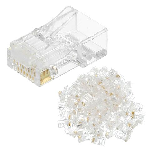 MECCANIXITY 30 قطعة Cat6 RJ45 تمر عبر الموصلات، موصل تجعيد RJ45 8P8C مقابس مطلية بالذهب لكابل إيثرنت UTP الصلب أو المجدولة in Kuwait