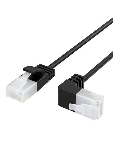 كابل إيثرنت Cat6a فائق النحافة OD 2.8 مم، سلك خفيف للغاية للزاوية اليسرى، كابل توصيل شبكة UTP عالي السرعة 10 جيجا، سلك الإنترنت للكمبيوتر الشخصي، جهاز التوجيه، المودم، الطابعة، صندوق التلفزيون، 1.6FT/0.5M in Saudi Arabia
