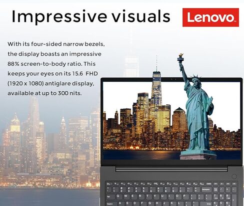Lenovo V15 Business Laptop Computer, 15.6" FHD Display, Intel Processor, 16GB RAM, 512GB SSD, Long Battery Life, Privacy Shutter, Dolby Audio, Quiet Keyboard, Windows 11 Pro in Saudi Arabia