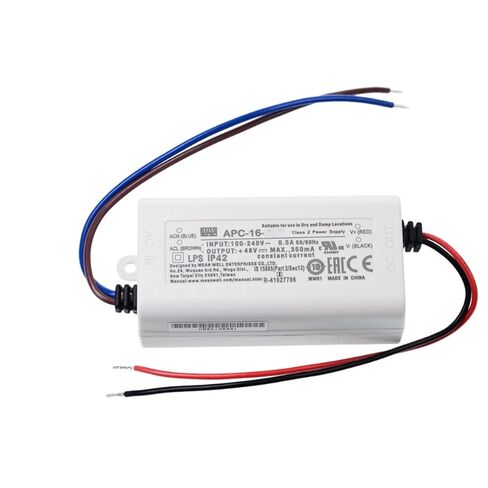يعني جيدا APC 16W 12-48V 350mA LED Driver، APC-16-350 AC-DC إخراج واحد ثابت تحويل التيار الكهربائي محول محول مع IP42، حالة بلاستيكية in Kuwait