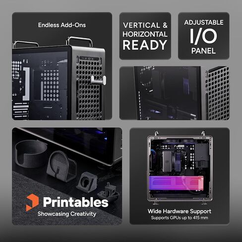Cooler Master QUBE 540 High-Airflow ATX Mid-Tower Case, 415mm GPU Clearance Max, Designed Ready RTX 5090|RX 9070 XT, Tempered Glass, Modular & Customizable Design, Reversible I/O Panel – Stardust Iron in Saudi Arabia