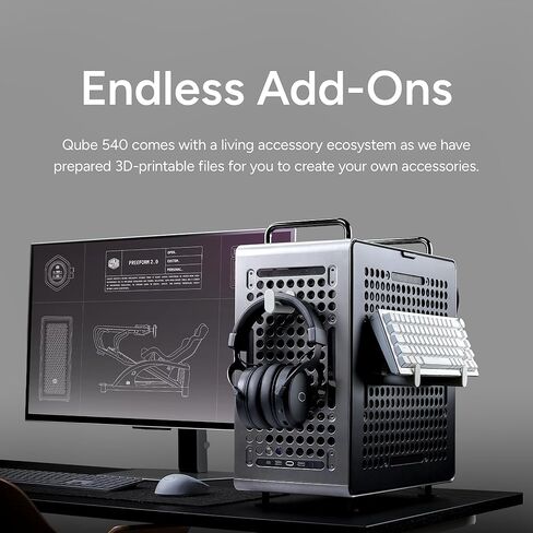 Cooler Master QUBE 540 High-Airflow ATX Mid-Tower Case, 415mm GPU Clearance Max, Designed Ready RTX 5090|RX 9070 XT, Tempered Glass, Modular & Customizable Design, Reversible I/O Panel – Stardust Iron in Saudi Arabia