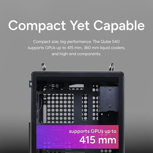 Cooler Master QUBE 540 High-Airflow ATX Mid-Tower Case, 415mm GPU Clearance Max, Designed Ready RTX 5090|RX 9070 XT, Tempered Glass, Modular & Customizable Design, Reversible I/O Panel – Stardust Iron in Saudi Arabia