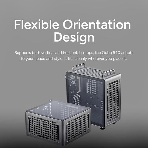 Cooler Master QUBE 540 High-Airflow ATX Mid-Tower Case, 415mm GPU Clearance Max, Designed Ready RTX 5090|RX 9070 XT, Tempered Glass, Modular & Customizable Design, Reversible I/O Panel – Stardust Iron in Saudi Arabia