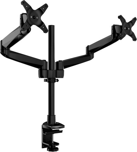 Mount-It! CLiX Dual Monitor Desk Mount Full Motion Arms, TAA-Compliant, Monitor Mounts for 2 Monitors 13-32" up to 19.8 lbs Each, VESA 75 100, C-Clamp Grommet, Premium Aluminum Dual Monitor Arm, Black in Saudi Arabia