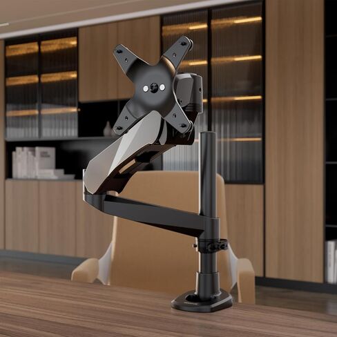 Mount-It! CLiX Series Single Monitor Desk Mount Gas Spring Arm, TAA-Compliant Computer Monitor Mount, 13-32" up to 19.8 lbs, VESA 75 100, Full Motion, Premium Aluminum, Clamp Grommet, Black in Saudi Arabia