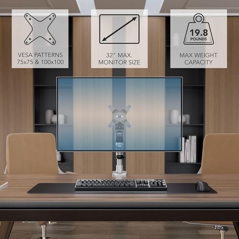 Mount-It! CLiX Series Single Monitor Desk Mount Gas Spring Arm, TAA-Compliant Computer Monitor Arm, 13-32" up to 19.8 lbs, VESA 75x75 100x100, Full Motion Articulating, Premium Aluminum, Clamp Grommet in Saudi Arabia