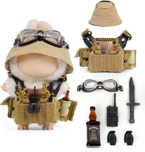 9-Piece Labu- Clothes-bu and Accessories, Camouflage Military Uniform Cosplay Series for 17cm Doll in Saudi Arabia