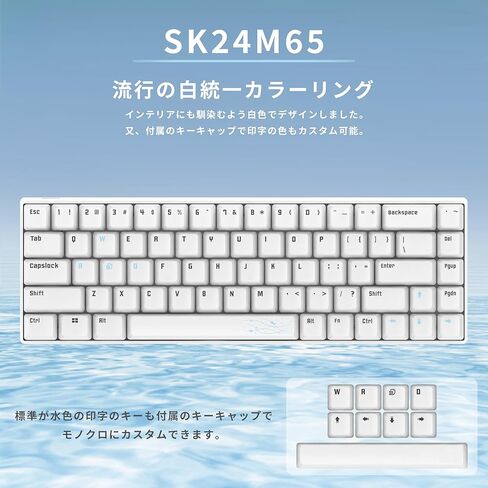 STORIA Magnetic Gaming Keyboard Mercury 65 Rapid Trigger, White, Transparent Keycap, 65%, Polling Rate 8000Hz in Saudi Arabia