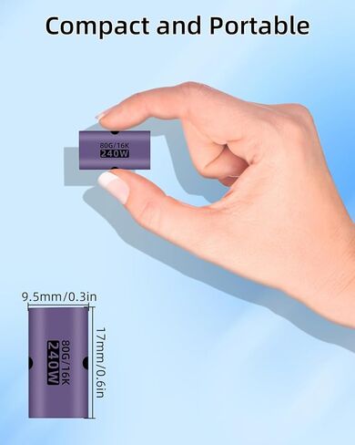 RIIEYOCA PD 240W USB C Female to Female Adapter,80Gbps USB C Coupler,Type C Extender with 16K@60Hz Video Aluminum(5-Pack) in Saudi Arabia