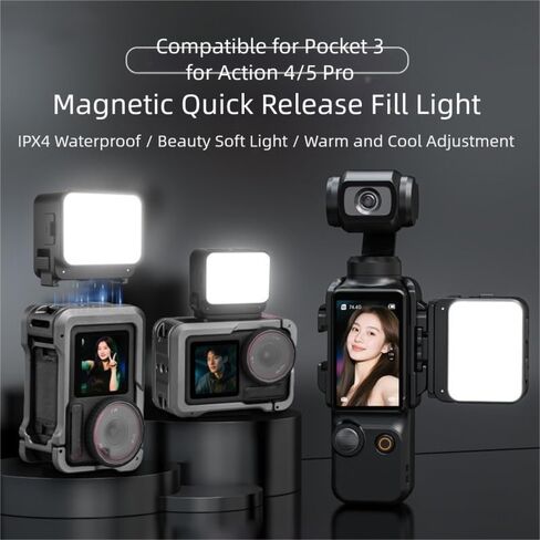 ضوء تعبئة مغناطيسي مدمج مقاوم للماء وقابل لإعادة الشحن للجيب 3 - سطوع قابل للتعديل وأربع درجات حرارة ألوان للمصورين ومصوري الفيديو (1 ملء الضوء) in Kuwait