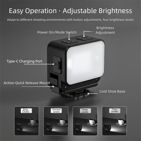 ضوء تعبئة مغناطيسي مدمج مقاوم للماء وقابل لإعادة الشحن للجيب 3 - سطوع قابل للتعديل وأربع درجات حرارة ألوان للمصورين ومصوري الفيديو (1 ملء الضوء) in Kuwait