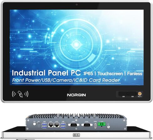 15.6 Inch Fanless Industrial Panel PC - IP65 Touch All-in-One Computer,16:9 1920×1080 Windows 10 Pro Computer with Front Camera,USB,ID&IC Card Reader for Production line(Intel i7 7th,16G+128G) in Saudi Arabia
