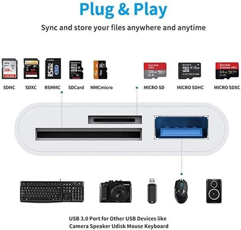 محول من النوع c TF CF sD قارئ بطاقة الذاكرة OTG Writer Compact FlashUsB-C لجهاز lPad Pro Huawei MacBook Samsung Xiaomi (النوع c إلى USB أبيض) in Kuwait