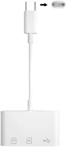 محول من النوع c TF CF sD قارئ بطاقة الذاكرة OTG Writer Compact FlashUsB-C لجهاز lPad Pro Huawei MacBook Samsung Xiaomi (النوع c إلى USB أبيض) in Kuwait