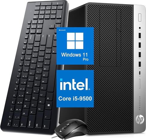 كمبيوتر مكتبي HP ProDesk 600 G5 Mini Tower Win11 Pro، كمبيوتر MT Intel Core i5-9500، ذاكرة الوصول العشوائي 8 جيجابايت، 256 جيجابايت SSD، RJ-45، واي فاي، بلوتوث (متجدد) in Kuwait
