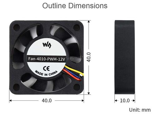 Cooling Fan for Compute Module 4 IO Board, PWM Speed Adjustment 12V @XYGStudy (Fan-4010-PWM-12V) in Saudi Arabia