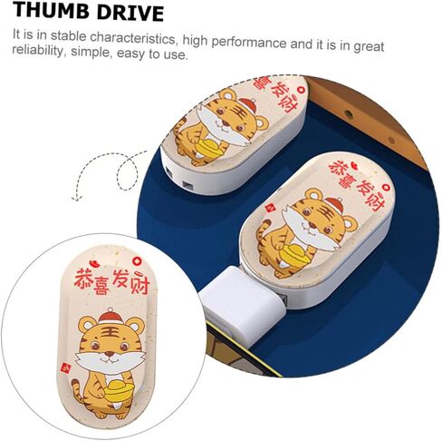 Artibetter 64gb محرك فلاش USB محرك الإبهام USB ذاكرة عصا احتفالية النمر زودياك تصميم هدية لاستخدام الكمبيوتر والكمبيوتر المحمول in Kuwait