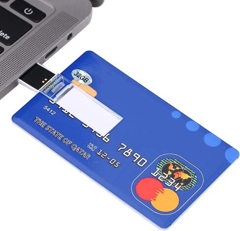 Yoidesu Card Shaped USB Flash Drive, Unique Design for Data Storage and File Transfer, with 32GB Memory, Great for School Office Travel Gift in Saudi Arabia