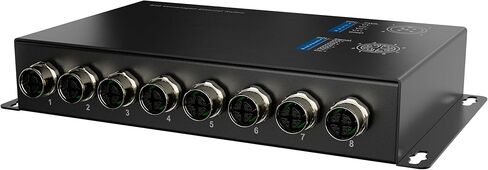 M12 Industrial Ethernet PoE Switch, 8-Port Gigabit M12 X-Coded Unmanaged Network Switch, Dual Power Input V1/V2 12–57V DC, IEEE 802.3af/at PoE, Rail & Vehicle Applications in Saudi Arabia