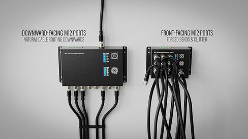 M12 Industrial Ethernet PoE Switch, 8-Port Gigabit M12 X-Coded Unmanaged Network Switch, Dual Power Input V1/V2 12–57V DC, IEEE 802.3af/at PoE, Rail & Vehicle Applications in Saudi Arabia