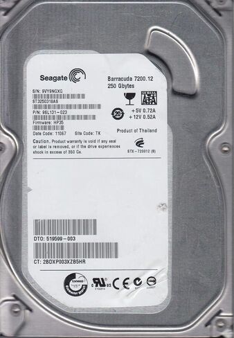 ST3250318AS، 9VY، TK، PN 9SL131-023، FW HP35، محرك الأقراص الصلبة Seagate 250GB SATA 3.5 (متجدد) in Kuwait