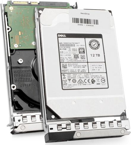 محرك الأقراص الصلبة Dell 12 تيرابايت 7.2K RPM SATA CMR 6 جيجابايت/ثانية 512e 3.5in Enterprise PowerEdge لـ: R440 R750 R450 T150 R470 T560 T40 R250 R740 R640 T550 T350 R540 400-AWMW G16 (متجدد) in Saudi Arabia