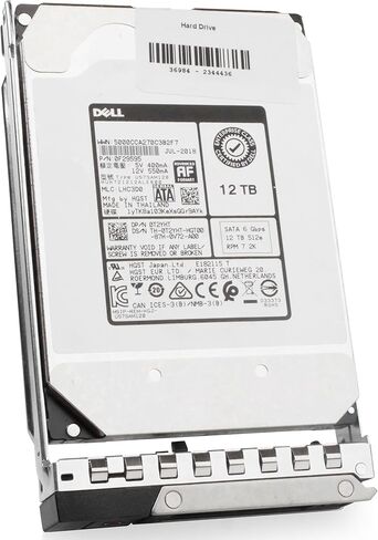 محرك الأقراص الصلبة Dell 12 تيرابايت 7.2K RPM SATA CMR 6 جيجابايت/ثانية 512e 3.5in Enterprise PowerEdge لـ: R440 R750 R450 T150 R470 T560 T40 R250 R740 R640 T550 T350 R540 400-AWMW G16 (متجدد) in Saudi Arabia