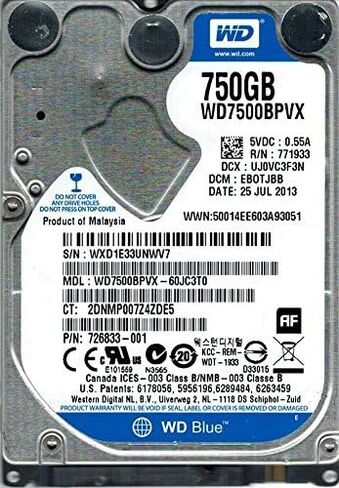 محرك الأقراص الصلبة WD Blue WD7500BPVX (متجدد) in Kuwait