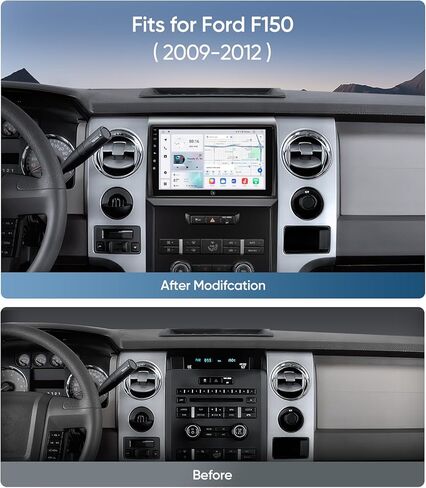 راديو ستيريو للسيارة مقاس 9 بوصة لسيارة Ford F150 2009-2012، استبدال ترقية ستيريو Ford 13 مع CarPlay، Android Auto، 4+64G، نظام تحديد المواقع العالمي (GPS)، واي فاي، بلوتوث، FM، AM، SWC، كاميرا احتياطية 1080P in Saudi Arabia