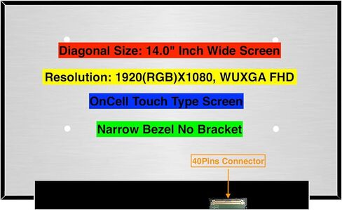 بديل شاشة EM EMAJOR TECH الجديدة لشاشة AUO B140HAK02.7 1920X1080 FHD OnCell التي تعمل باللمس LCD LED مع مجموعة من الأشرطة والأدوات in Kuwait