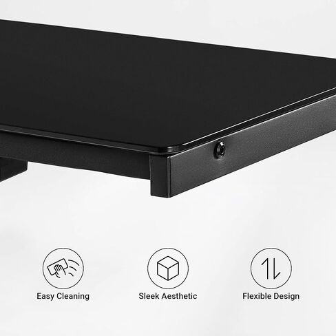 حامل برج كمبيوتر EUREKA ERGONOMIC بارتفاع قابل للتعديل، حامل كمبيوتر لوحي زجاجي مضيء مع مصابيح RGB، عربة حامل وحدة المعالجة المركزية بطبقتين تحت المكتب، حامل أرضي للكمبيوتر الشخصي لألعاب المكتب، التحكم في التطبيقات in Kuwait