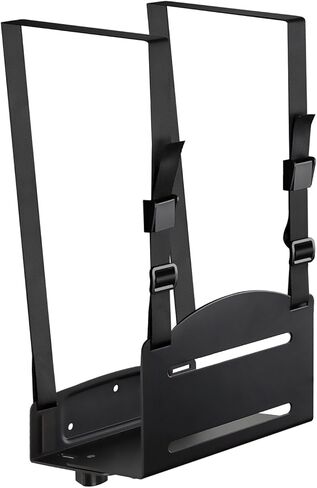 Mount-It! CPU Wall Mount Bracket, Desktop Computer Tower Holder with Safety Straps, Heavy Duty Size Adjustable CPU Holder, Steel, Black, 22 Lbs Capacity, Saves Floor and Desk Space (Pack of 2) in Saudi Arabia