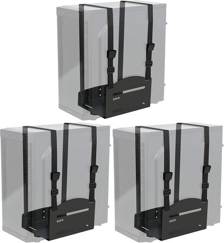 VIVO Universal PC Wall Mount، دعامة فولاذية قابلة للتعديل، حافظة كمبيوتر، حامل حزام وحدة المعالجة المركزية بإطار مفتوح، أسود، MOUNT-PC03V (عبوة من 3 قطع) in Saudi Arabia