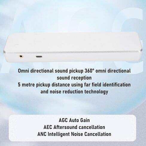ميكروفون Vikye، 8 مصفوفات لاقط متعدد الاتجاهات، ميكروفون ANC لتقليل الضوضاء مع USB C 3.5 ملم لنظام Android in Kuwait