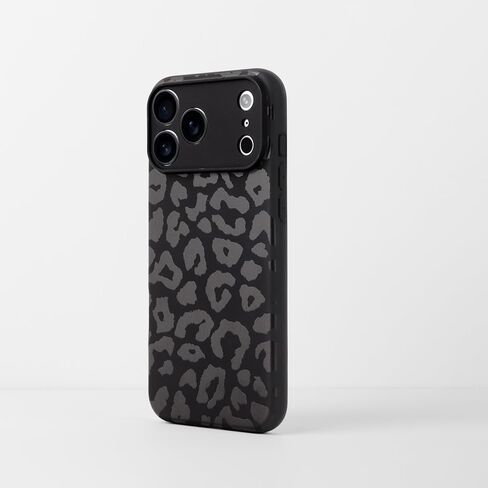 Cute Phone Case for iPhone 17 Pro Max, Leopard Aesthetic Animals Art Pattern, Soft TPU Matte Finish Anti Fingerprint Shockproof Cases Cover for Girls Women, Black in Saudi Arabia