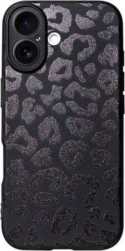Cute Phone Case for iPhone 17 Pro Max, Leopard Aesthetic Animals Art Pattern, Soft TPU Matte Finish Anti Fingerprint Shockproof Cases Cover for Girls Women, Black in Saudi Arabia