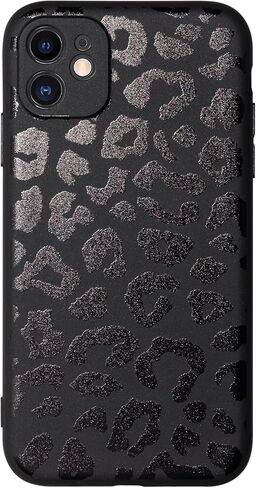 Cute Phone Case for iPhone 17 Pro Max, Leopard Aesthetic Animals Art Pattern, Soft TPU Matte Finish Anti Fingerprint Shockproof Cases Cover for Girls Women, Black in Saudi Arabia