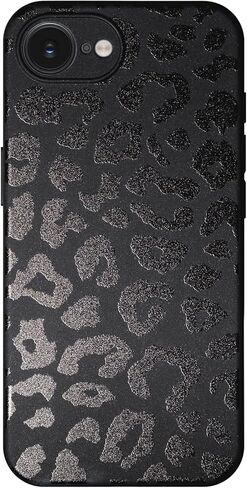 Cute Phone Case for iPhone 17 Pro Max, Leopard Aesthetic Animals Art Pattern, Soft TPU Matte Finish Anti Fingerprint Shockproof Cases Cover for Girls Women, Black in Saudi Arabia