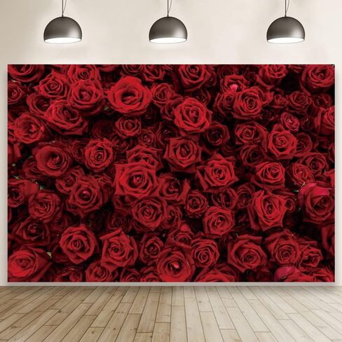 Laeacco خمر وردة حمراء زهرة جدار خلفية 12x8ft رومانسية الزهور الزهور التصوير خلفية عيد الحب عيد الأم الزفاف دش الزفاف ذكرى سعيدة حزب ديكور خلفية استوديو الصور in Saudi Arabia