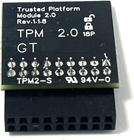 وحدة Jintai TPM 2.0 SLB9665 TPM LPC 18Pin للوحة الأم ASRock X399M Taichi/Phantom Gaming 6، H110 Pro BTC+/BTC+_Black، H110M-DVS R2.0/R3.0، H110M-HDS/HDV، H110TM-ITX متوافق مع TPM2.0 in Kuwait