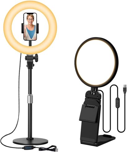 Desk Ring Light with Stand - Desktop Ring Light for Video Recording/Zoom Meeting Video Conference/Streaming in Kuwait