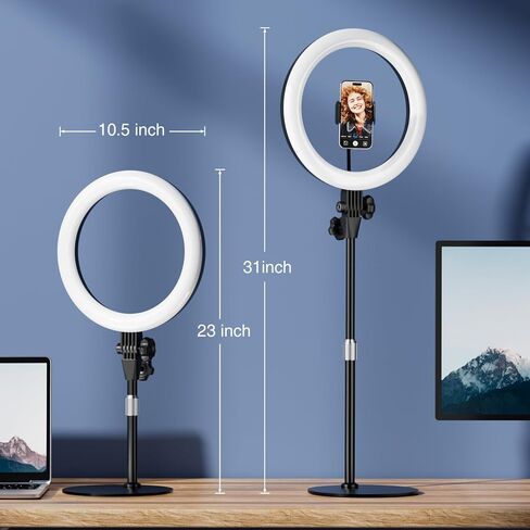 Desk Ring Light with Stand - Desktop Ring Light for Video Recording/Zoom Meeting Video Conference/Streaming in Kuwait